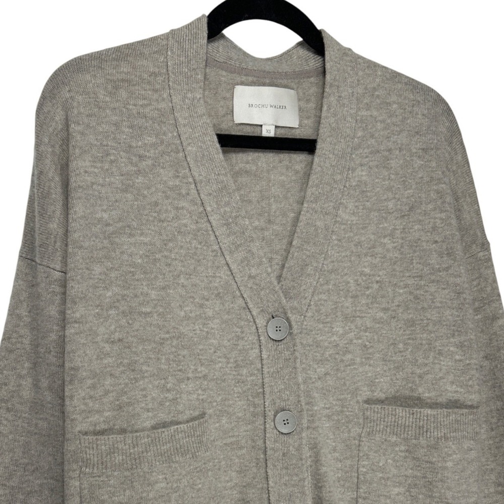 Brochu Walker Looker Cardigan Light Chia Beige Wool Cashmere Size XS Retail $428